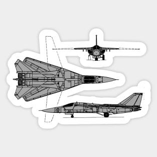 F-111 Aardvark Tri-view Sticker